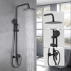 OUBONI Exposed Shower System 8 Inch Rainfall Shower Head Matte