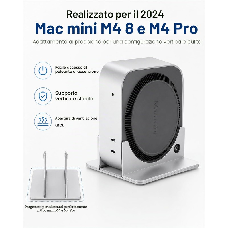 SNANSHI Supporto da scrivania verticale per Mac mini M4, design