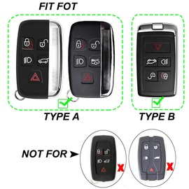 ontto Genuine Leather Key Fob Cover,Fit for Land Rover Key Fob,Car keycover Skin for Range Rover 2019 2020(Type B,Red)