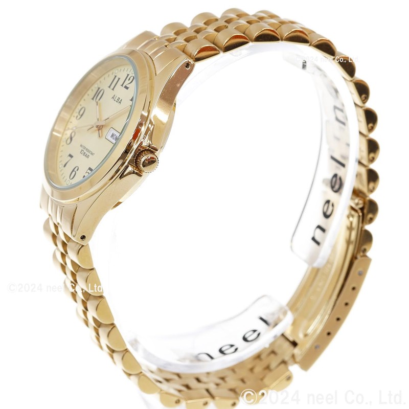 Seiko Watch AQGK469 Men's Wristwatch, Standard Quartz, Champagne Gold, gold,