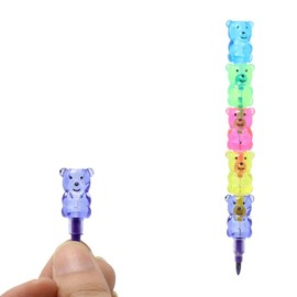Stackable Pencils for Kids,12 pcs Cute Bear Pencils Bear Pencils Stacking Point Pencils Novelty 5 in 1 Stacking Pencils for Birthday Party Supplies School Stationery Gift