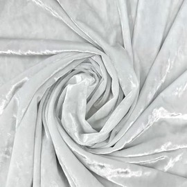 Ice Fabrics Stretch Crushed Velvet Fabric by The Yard - 60/62" Wide Soft Velvety Fabric for Sewing Apparel, Upholstery, Curtains & Decor - 250 GSM - 20% Vertical Stretch - White - 2 Yards