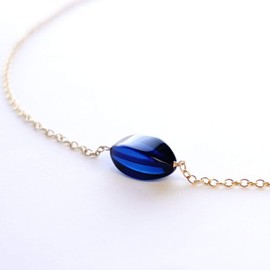 Blue Corn Power Stone Necklace, Sapphire, Blue Amber, Amber, Single Part, Sapphire Blue, One Point (Approx. Total Length 15.7 inches (40 cm), Good Luck, Increase Lucky, Color Stone, Stylish, Women's,