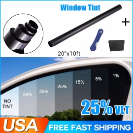 Unbranded 300cm Uncut Roll Window Tint Film 25% VLT 20" x 10'ft Feet Car Home Office Glass