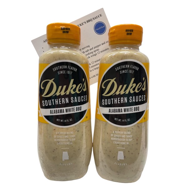 Dukes Bar-B-Que Southern Dipping BBQ Salsa condimento taza paquete (estilo Alabama blanco, 2 unidades)