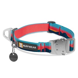 RUFFWEAR Top Rope Dog Collar, Reflective Collar with Metal Buckle for Daily Use, Sunset, 28-36cm