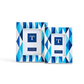 Two's Company Blue Diamonds Set of 2 Inlay Photo Frames