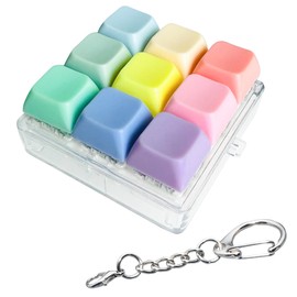 9-in-1 Keyboard Fidget Toy, Keyboard Fidget Keychain 9-in-1 Keyboard Decompression Button Finger Clicker Toys Stress Relief Fidget Gifts (9 Colors)