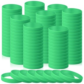kymqlyw 120 Pcs Plain Silicone Rubber Bracelets Solid Color Rubber Wristbands Sports Elastic Rubber Bands for Stretch Silicone Wristband Wrist Bands for Women Men Teen Part Decorations Gifts (Green)