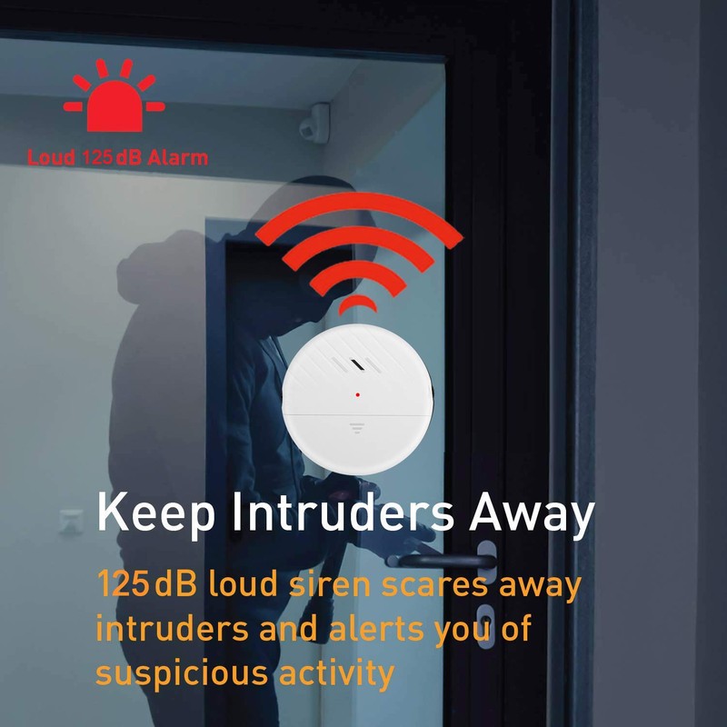 ウィンドウアラーム 125dB 大音量振動センサー アラーム 取り付け簡単 自宅 オフィス アパート RVセキュリティ用 (6個)