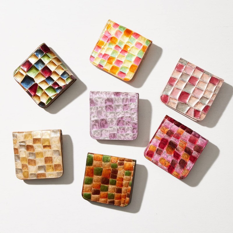 Voice le murrine Women's Bifold Mini Wallet, Made in Italy,