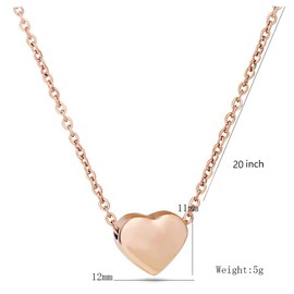 MiniJewelry Love Heart Necklace for Women Wife Family Christmas Anniversary Birthday Choker Stainless Steel Rose Gold