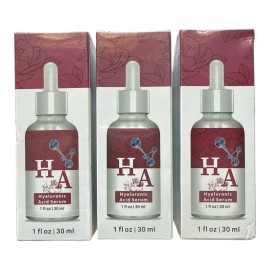 Abote Lot of 3 Abote Rose Hyaluronic Acid Serum Moisturize Smoothes Wrinkles 1 fl.oz