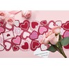 YINFUNG Valentines Table Runner Embroidered Heart Red Hot Pink 13x54IN