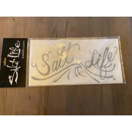 Salt Life 12” Black Salt Life Ocean Waves Design Decal