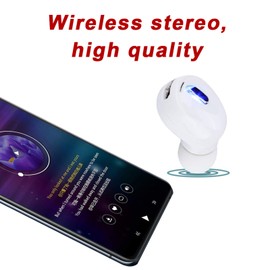 VBESTLIFE Wireless In-Ear Earbuds, One-Ear Sports Bluetooth Headset, Universal Earbuds for Fitness, Leisure, Driving, Office (White)
