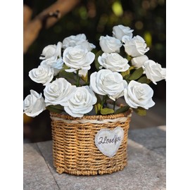 Crepe Paper Rose Flower DIY Making Kit (White)