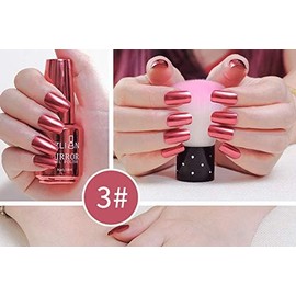 12 Color 18ml Chrome Nail Polish, Mirror Nail Polish, Metallic Nail Polish, Nail Art Polish Varnish, Long-Lasting Non-Peelable Glitter Nail Polish,Reflective Nail Polish, Nail Lacquers (3#, 18ml)