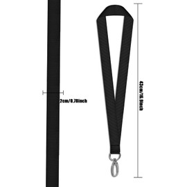 FESSOSKO Pack of 12 Badge Lanyards, Office Lanyard, Lanyard for Hanging, Neck Strap Lanyards, Polyester Lanyard with Swivel Clasp for Keys, Office ID Card, black