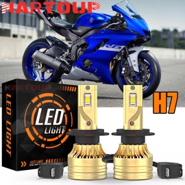 Nartoup For Yamaha YZF-R6 YZF-R1 White H7 LED Motorcycle Headlight Bulbs Kit
