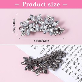 2 Pcs Rhinestone Hair Clips Wedding Hair Accessories Silver Diamond Hair Clips Flower Girl Hair Accessory Floral Style Crystal Flower Bridal Hair Accessories For Bridal Brides Women Formal Occasions