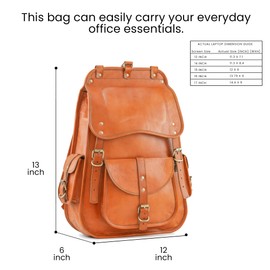 Handmade World Vintage Full Grain 21 Inch Leather Laptop LARGE Backpack Casual Bookbag Daypack Camping Travel Rucksack Knapsack