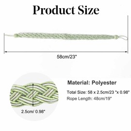 2 Pack Curtain Tiebacks 23 Inch Curtain Holdbacks Window Tassels Tie Backs Clips Decorative Rope Curtain Holdback Holder, Green
