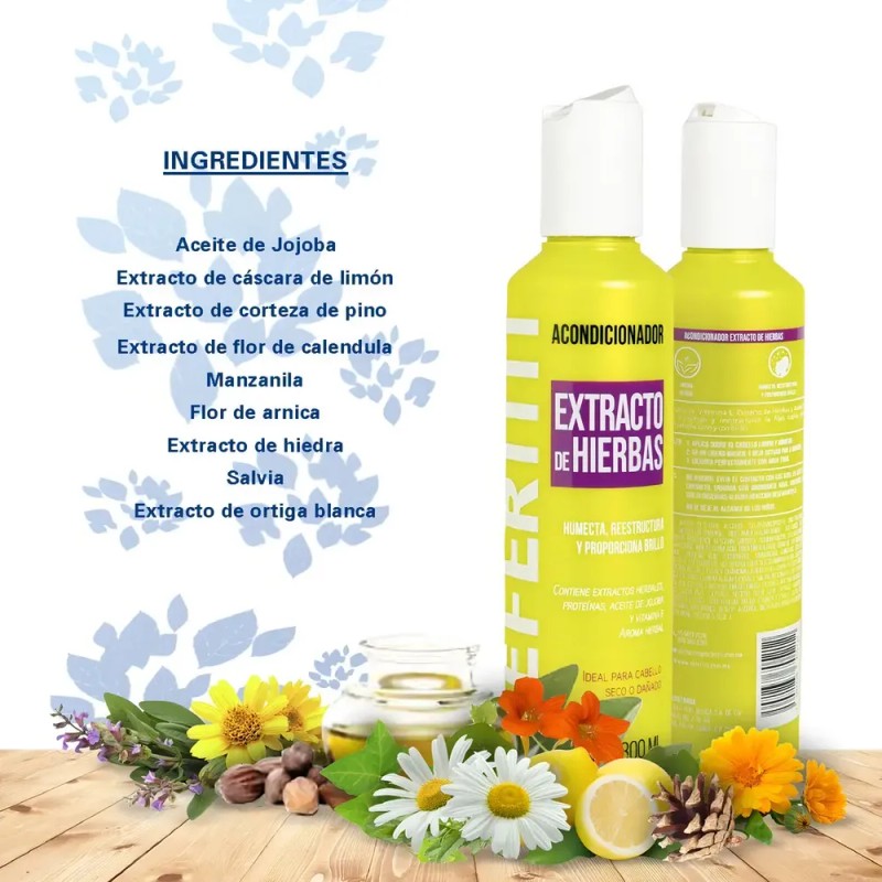 Shampoo Y Acondicionador De Hierbas Cabello Dañado Nefertiti