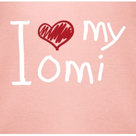 Baby Body Junge Mädchen - Oma - I love my Omi quer weiß - 6/12 Monate - Babyrosa - sachen von strampler