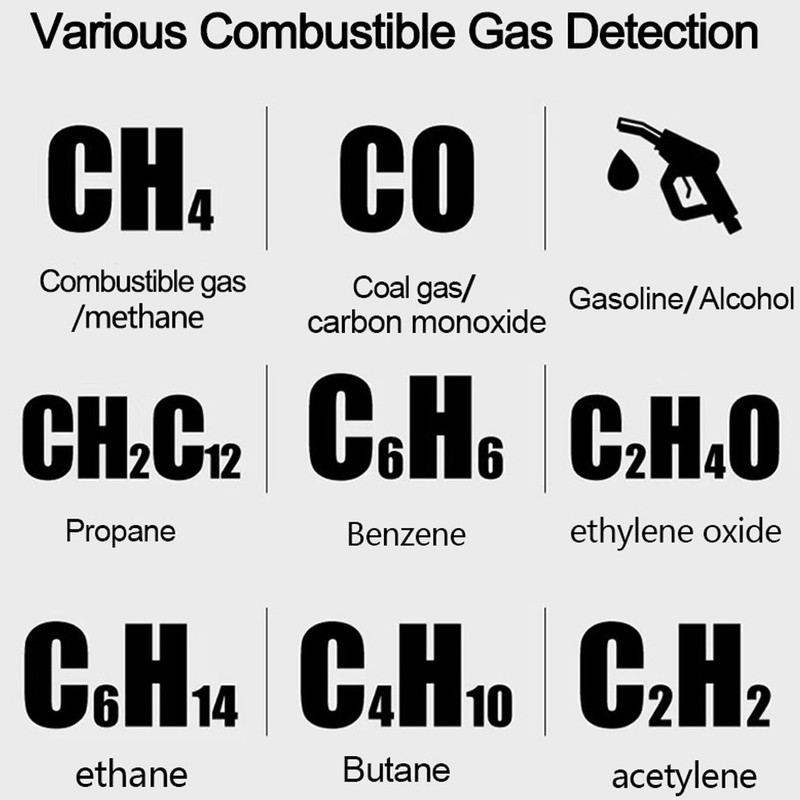 Combustible Gas Detector High Accuracy LCD Display Combustible Gases Leakage