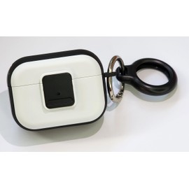 Kid-Proof case for AirPods Pro 1/2 1st/2nd gen Generation/AirPods 3: Magnetic, Safety Lock, Shock-Proof, with or Without AirTag Holder (White and Black, for AirPods Pro/Pro 2 with AirTag Holder)