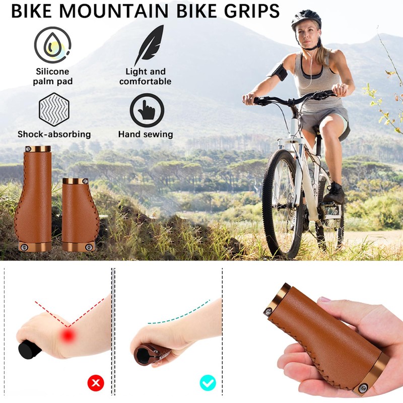 Handlebar Grips Bicycle Grips, Ergonomic Soft Rubber Bicycle Grips with