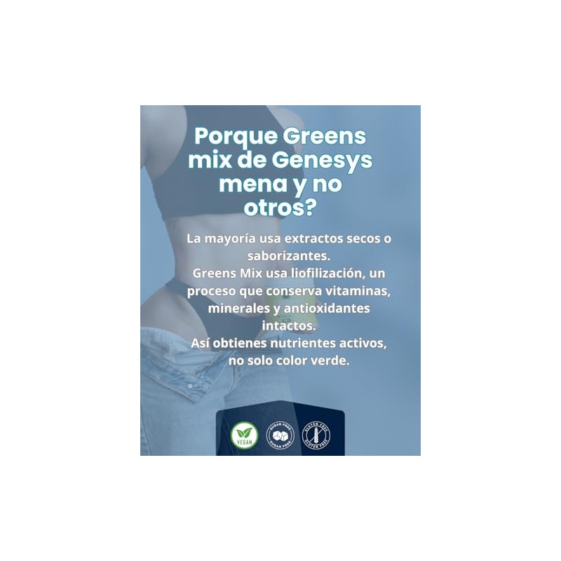 GENESYS MENA Greens mix sabor Pepino Suplemento de superalimentos con