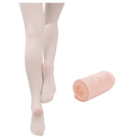 FEIFEI'S BOW 80 Denier Dance Ballet Tights Girls Womens Adult Stretch Transition Footed Tights Ultra soft Ballet Tights (Pink M)