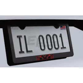 Albanian License Plate Frame Red & Black Albanian Eagle Flag Black Stainless Steel /W Screws