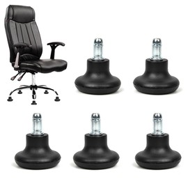 TMBMLPP Pack of 5 Bell Glides Replacement Office Chair Wheels Stopper Swivel Caster Wheels, 2 Inch Chairs Castors Replacement Furniture Floor Gliders - Black