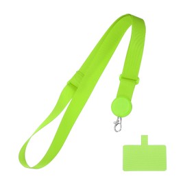 PATIKIL Smart Phone Lanyard, Adjustable Crossbody Cell Phone Neck Strap Lanyard with Phone Patches for Most Smartphones ID Badges Keychain, Bright Green