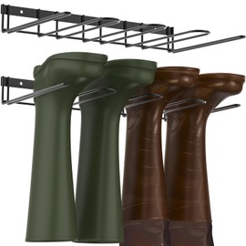 DegMongee 4-Pair Boot Rack Garage Boot Storage, Black Carbon Steel, Modern, Industrial, Fits Various Boots Waders, 16.4 x 9.6 x 9.6 inches, 20 lbs Load Capacity