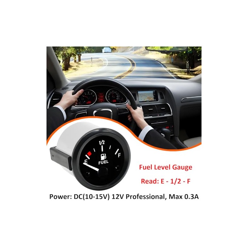 Car Fuel Level Indicator 52 mm Fuel Level Gauge 12