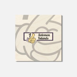 Unbranded I Like Solomon Islands Travel Slogan 4'' X 4'' Square Wooden Coaster