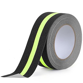 Qingluan - Anti Slip Tape, 2x33 Feet, Non-Slip Tape for Outdoor Steps, Waterproof with Dark Yellow Stripes, Heavy Duty Skateboard Grip Tape