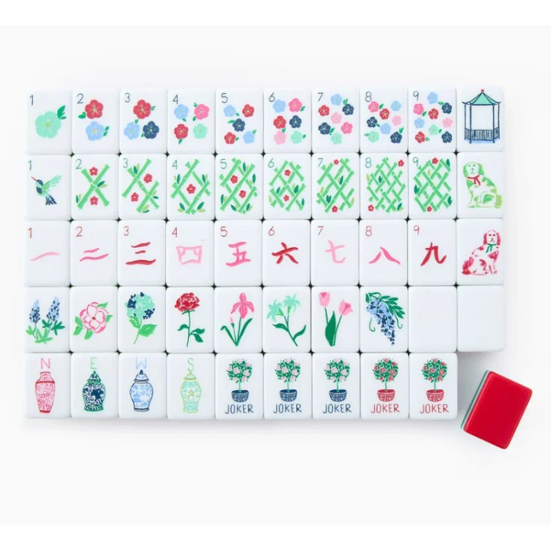 Local Warehouse Red and Pink 4-layer Acrylic American Mahjong Tiles