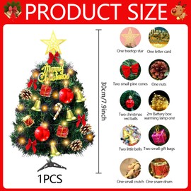 Mini Christmas Tree, Small Christmas Tree with Lighting, Artificial Christmas Trees, LED Table Christmas Tree, Decorated Christmas Tree, Mini Christmas Tree, Decorated for Christmas Decoration
