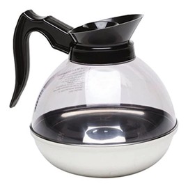 Genware NEV-8890 Coffee Decanter with Clear Top and Stainless Base, 64 oz.