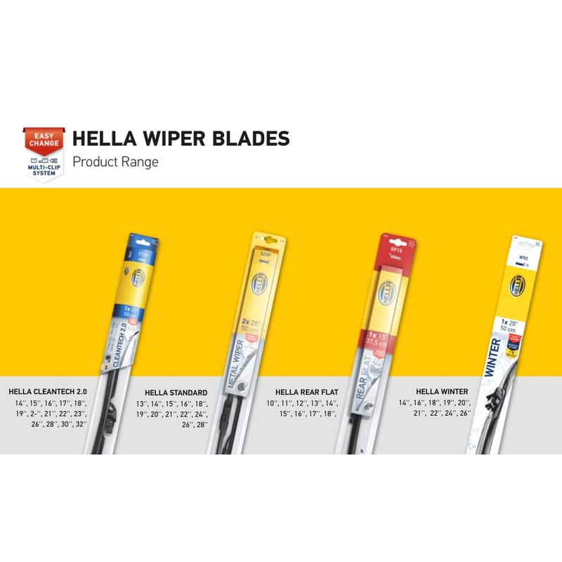 Hella 9XW398114018 Limpiaparabrisas Estándar 18 Pulgadas Paquete de 2 Multi