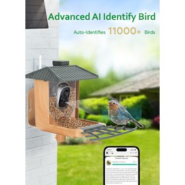Osoeri Bird Feeder with Camera, Smart AI Identify Wild Bird Feeder Camera Solar Powered, Auto Capture Bird Videos & Motion Detection, DIY Add-ons & Hummingbird Feeder, Bird Camera Gift for Bird Lover