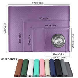 Ptlom Dog Food Mat Anti-Slip Dog Bowl Mats for Food and Water, High-Lips Dog Feeding Mat Waterproof Pet Placemat Prevent Messy Spills to Floor, Silicone Puppy Tray for Small Medium Large Dogs Cats