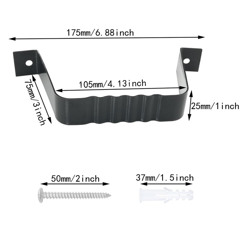 ITROLLE 2PCS Aluminum Downspout Adapter Gutter Strap Square Pipe Fixed
