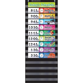 Scholastic Classroom Resources Pocket Chart Daily Schedule, Black (SC583865)