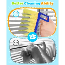 CUVORINO 11 Pcs Blind Cleaner Duster Tool Kit – Mini & Window Blinds Cleaner Brush Set, Air Vent & Track Cleaning Tools, Window Groove & Sill Scrubber for Home, Car, AC, Sliding Doors - Blue